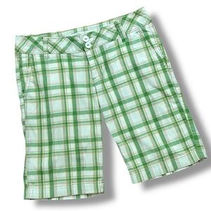 Vintage Y2K Aeropostale Low Rise  Preppy Plaid Board Shorts sz 3/4